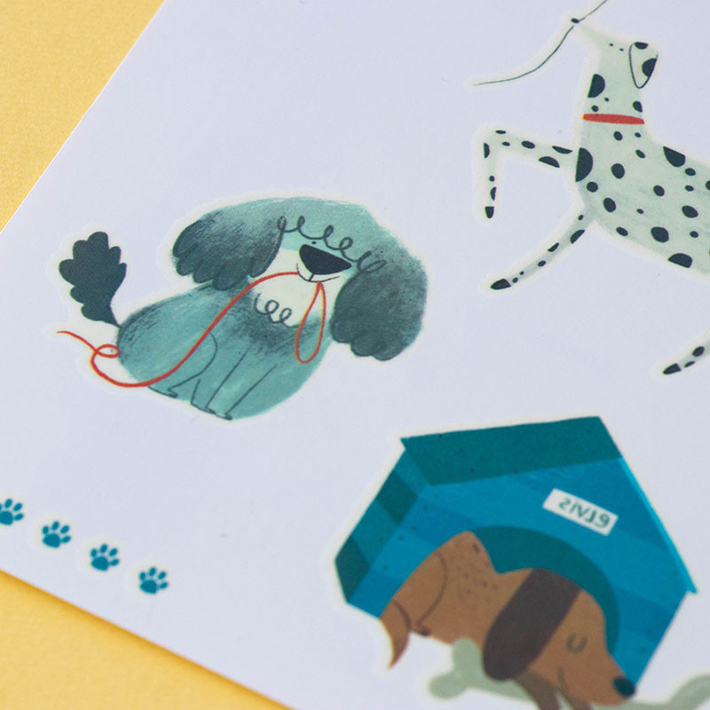 <p>10 calcomanías de perros</p>